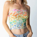 Floral Strapless Bandeau Crop Top image 3