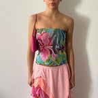 Floral Strapless Slim Crop Top image 5