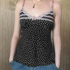 Polka Dot Bow Lace Crop Top image 2