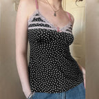 Polka Dot Bow Lace Crop Top image 3