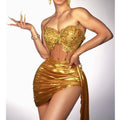 Golden Diamond Strapless Mini Dress image 1