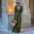 Bohemia Holiday Dress Elegant Solid Casual Loose Long Dresses Summer Party Dress image 7