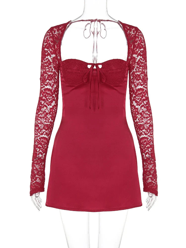 Bodycon Red Long Sleeve Party Club Evening Streetwear Wholesale Items Party Dress image 4