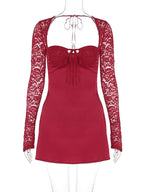 Bodycon Red Long Sleeve Party Club Evening Streetwear Wholesale Items Party Dress image 4