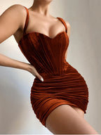 High Quality Summer Velvet Bodycon Dress Green Party Celebrity Evening Party Dress image 8