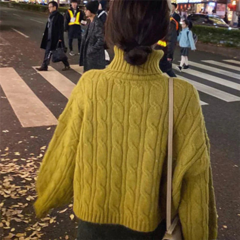 Casual Loose Vintage Solid Color Pullover Sweater image 5