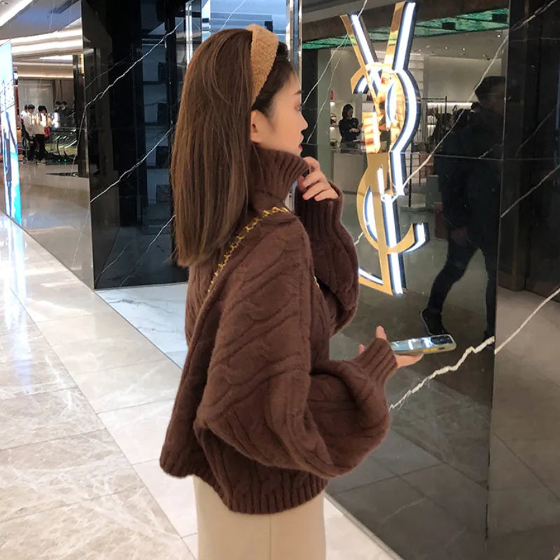 Casual Loose Vintage Solid Color Pullover Sweater image 6