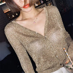 Silk Pearl Button V-neck Cardigan image 7