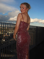 Glossy Sequin Sleeveless Backless Party Dress image 5