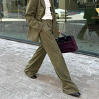 Lapel Blazer Long Sleeve Trousers Office Two Piece Set image 6