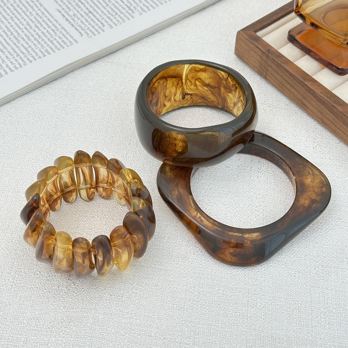 Wide Marble Texture Translucent Bracelet image 4
