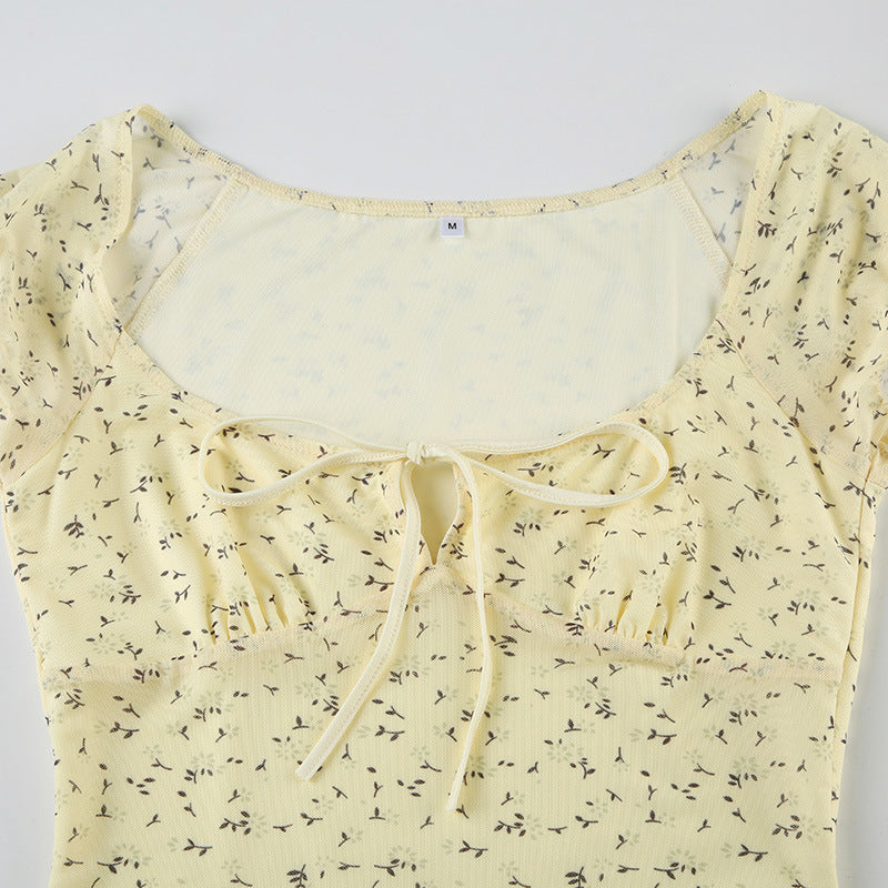 Vintage Floral Mesh Sexy Blouse image 5