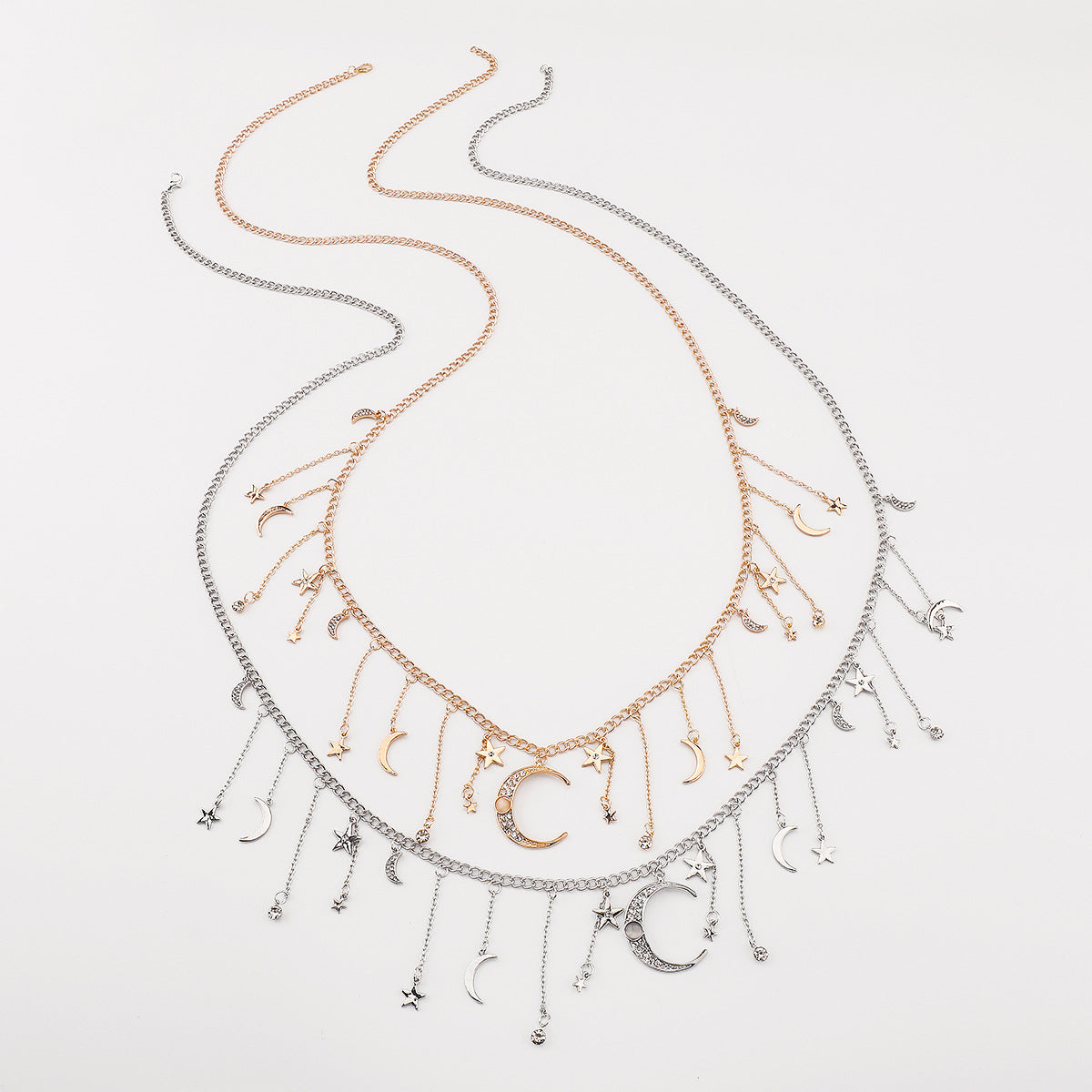Elegant Tassel Star Moon Diamond Waist Body Chain image 5