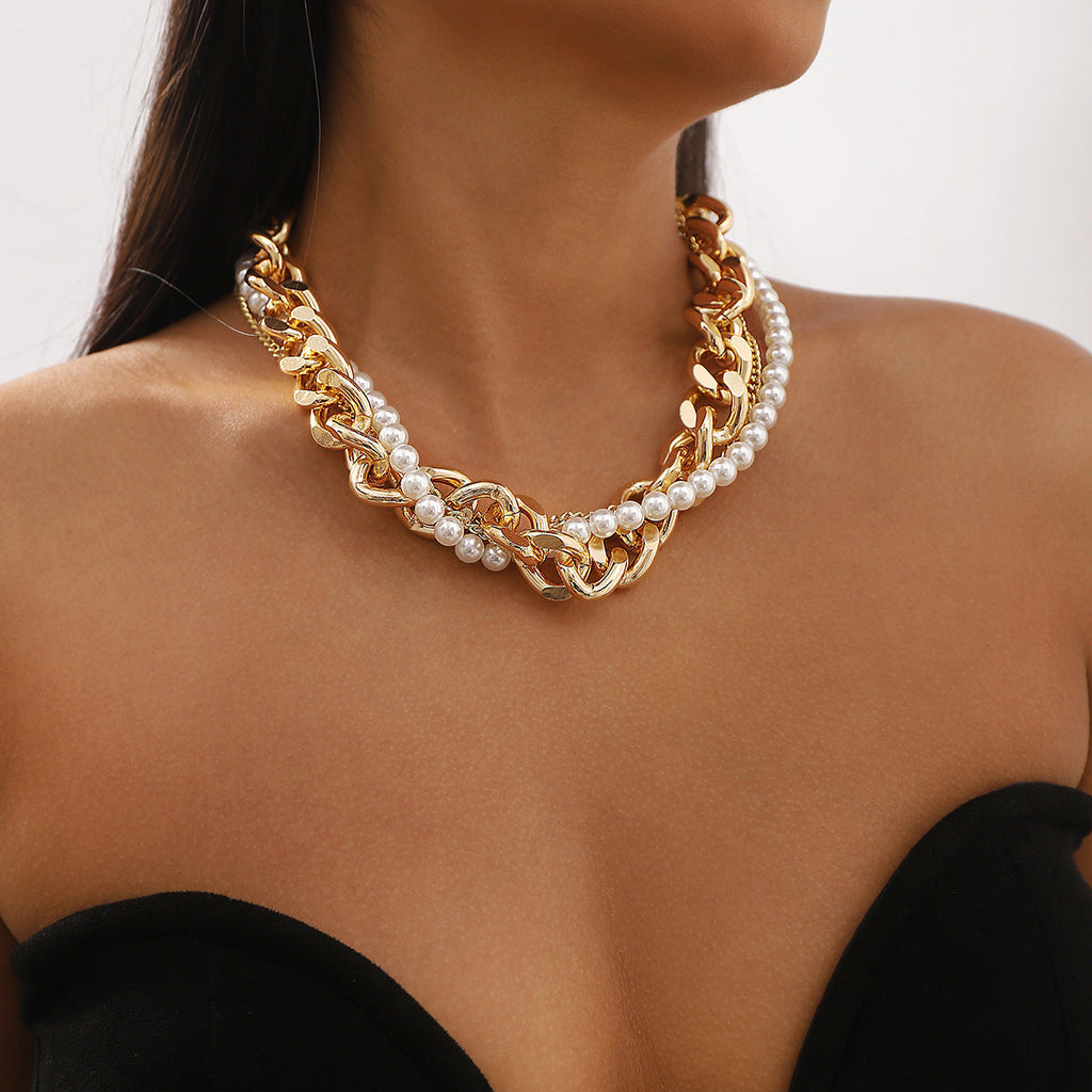 Metal Pearl Stackable NeckLace image 2