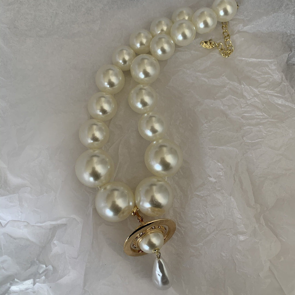 Big Pearl Drop Pendant Vintage Baroque NeckLace image 5