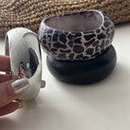 Resin Oval Wide Geometric Leopard Bracelet image 7