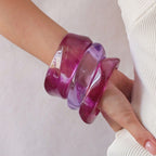 Irregular Geometric Round Acrylic Bracelet image 5