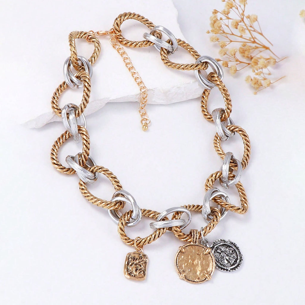 O Ring Interlock Alloy Badge NeckLace image 4