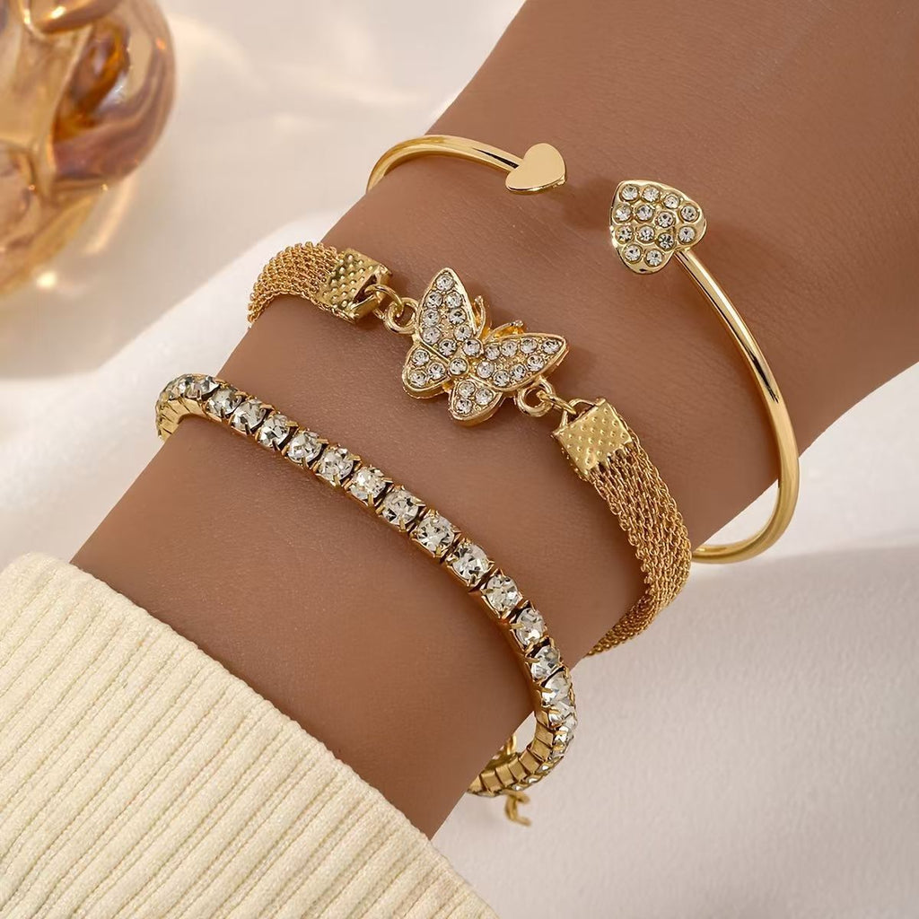 Rhinestone Heart Alloy Luxury Bracelet image 3
