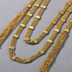 Gold Square Tassel Long Layered NeckLace image 5