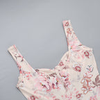 Floral Print Deep V-Neck Fitted Party Dress image 10