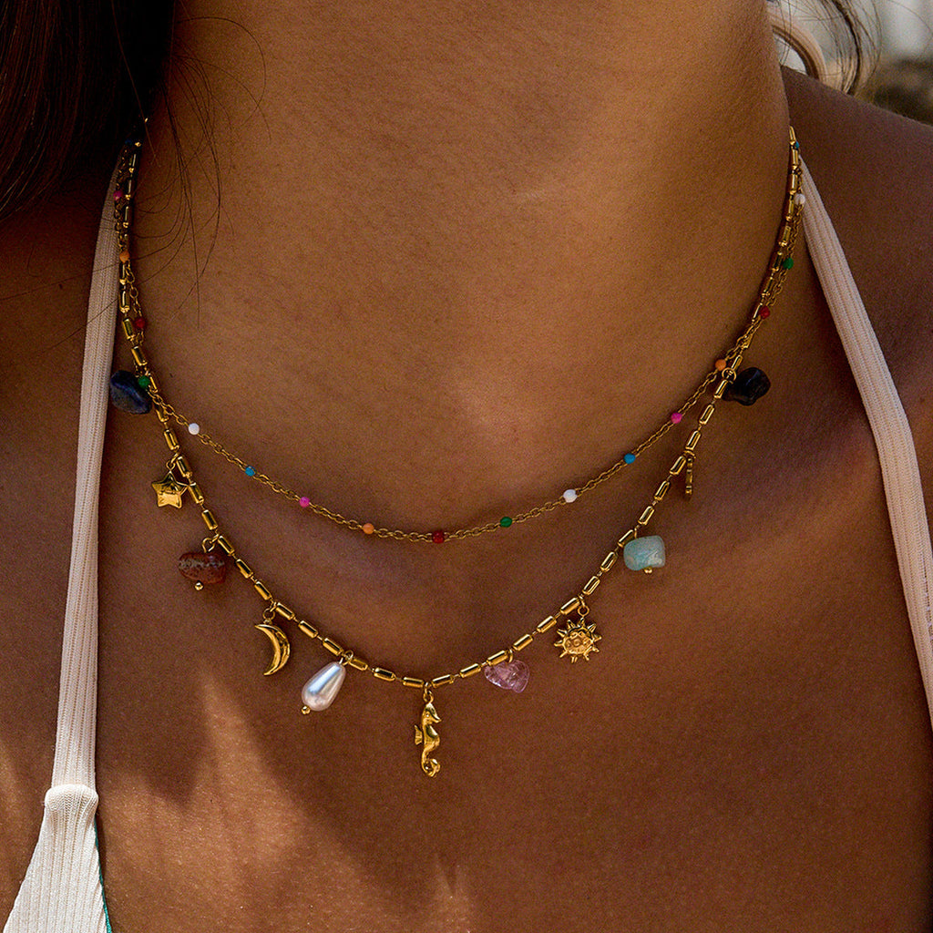 Ocean Style Titanium Steel Double Layer NeckLace image 2