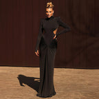 Sexy High Neck Backless Maxi Dress image 7
