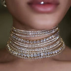 Shiny Multi Row Rhinestone Eco NeckLace image 1