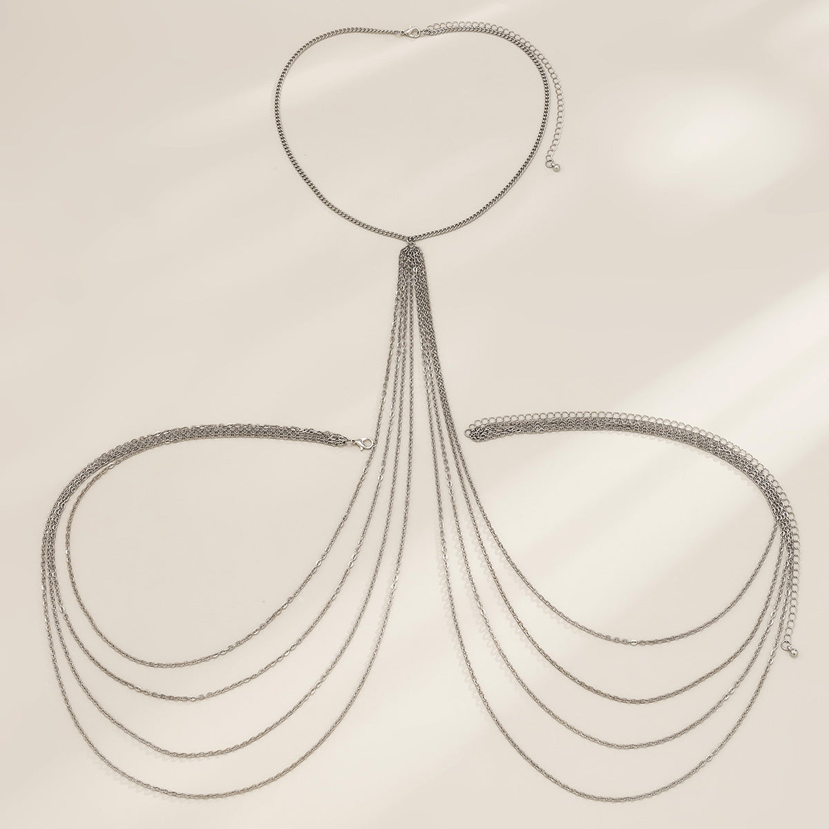 Sexy Minimalist Multi Layer Tassel Chest Body Chain image 7