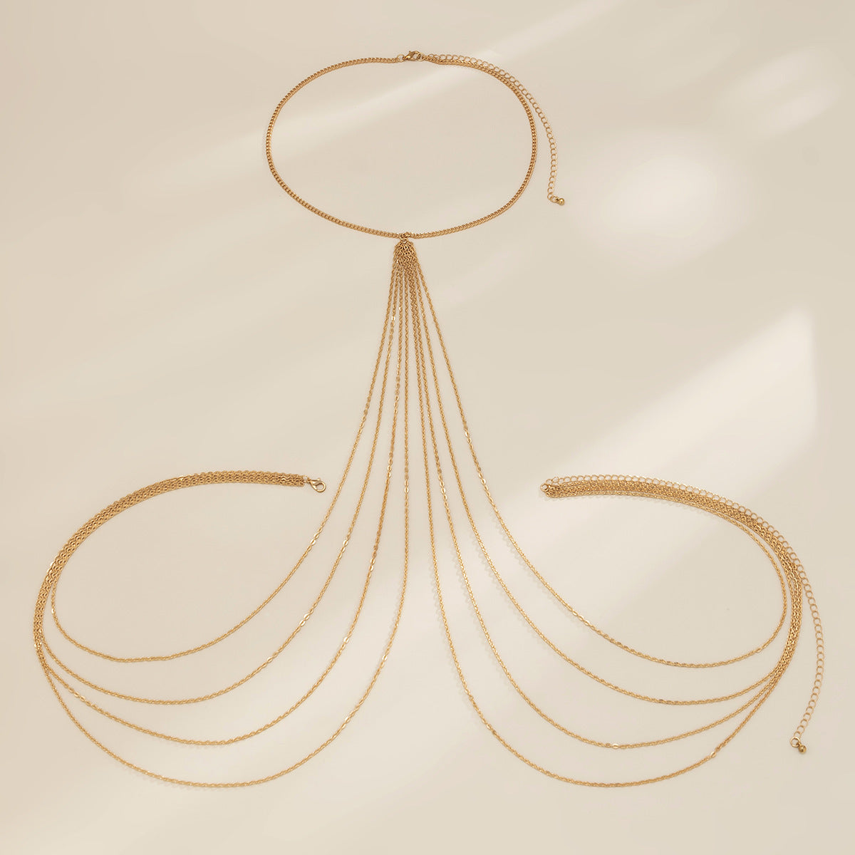 Sexy Minimalist Multi Layer Tassel Chest Body Chain image 5