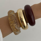 Smooth Wide Gold Foil Tie Dye Bracelet image 3