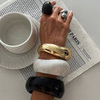 Tie Dye Acrylic Wide Curved Vintage Bracelet image 1