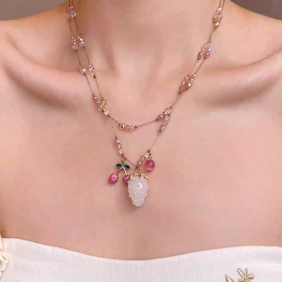 Vintage Gem Beaded Stackable NeckLace image 4