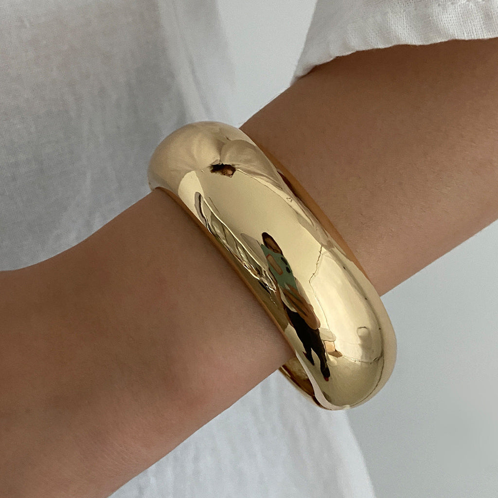 Smooth Wide Gold Foil Tie Dye Bracelet image 6