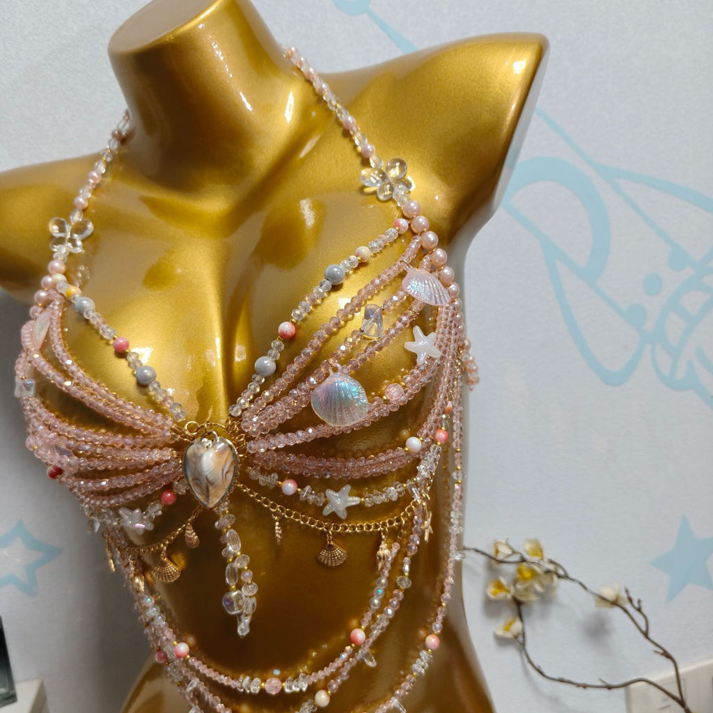Ocean Style Pearl Beaded Chest Body Chain image 2