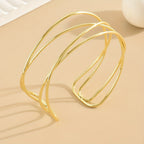 Geometric Hollow Minimalist Open Bracelet image 5