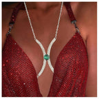 Sexy Minimalist Full Rhinestone Gem Chest Body Chain image 2