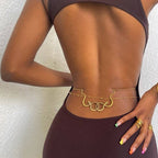 Sexy Alloy Gold Double Snake Waist Body Chain image 1