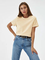 Minimalist Casual Solid Crew Neck T-shirt image 12