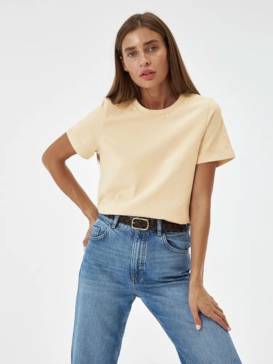 Minimalist Casual Solid Crew Neck T-shirt image 12