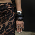 Resin Oval Wide Geometric Leopard Bracelet image 3