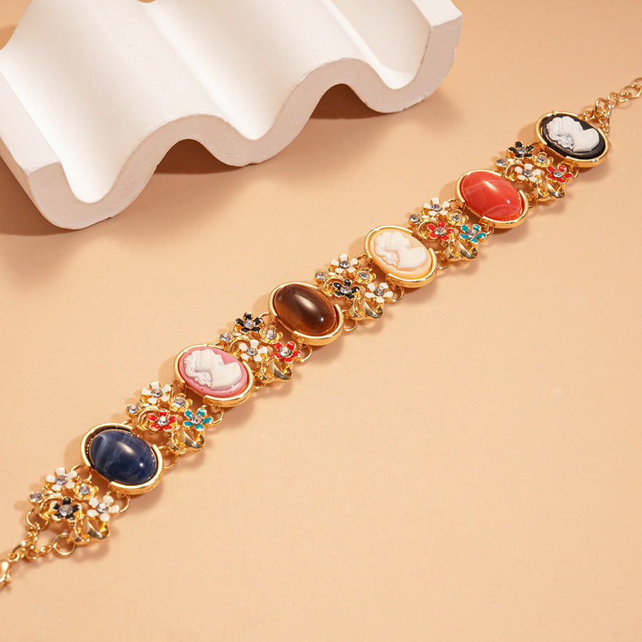 Rhinestone Resin Flower Colorful Bracelet image 4