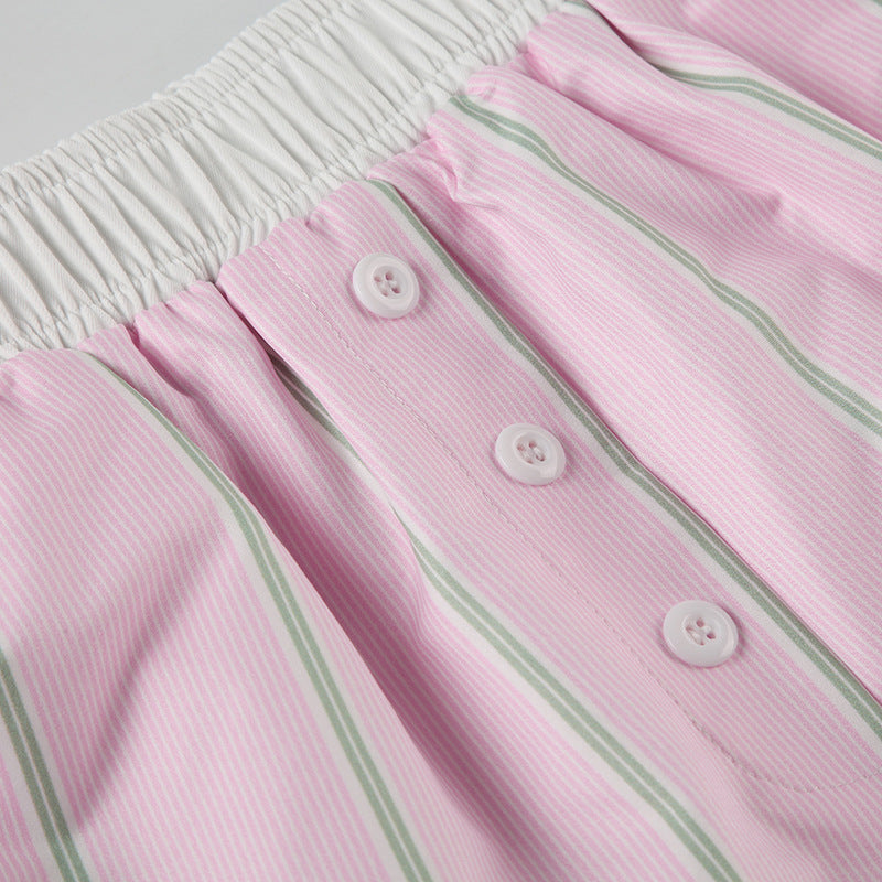Chic Loose Color Block Striped Shorts image 5