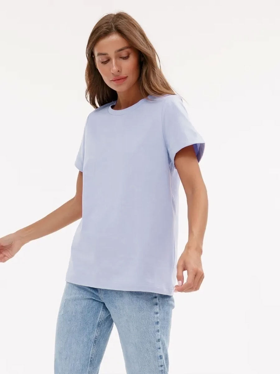 Minimalist Casual Solid Crew Neck T-shirt image 15