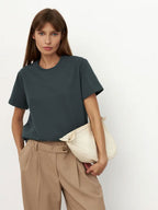 Minimalist Casual Solid Crew Neck T-shirt image 17
