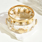 Shell Pearl Resin Bead Boho Layered Bracelet image 4