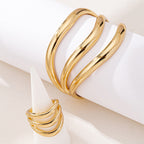 Two Piece Multi Layer Wave Metal Bracelet image 2