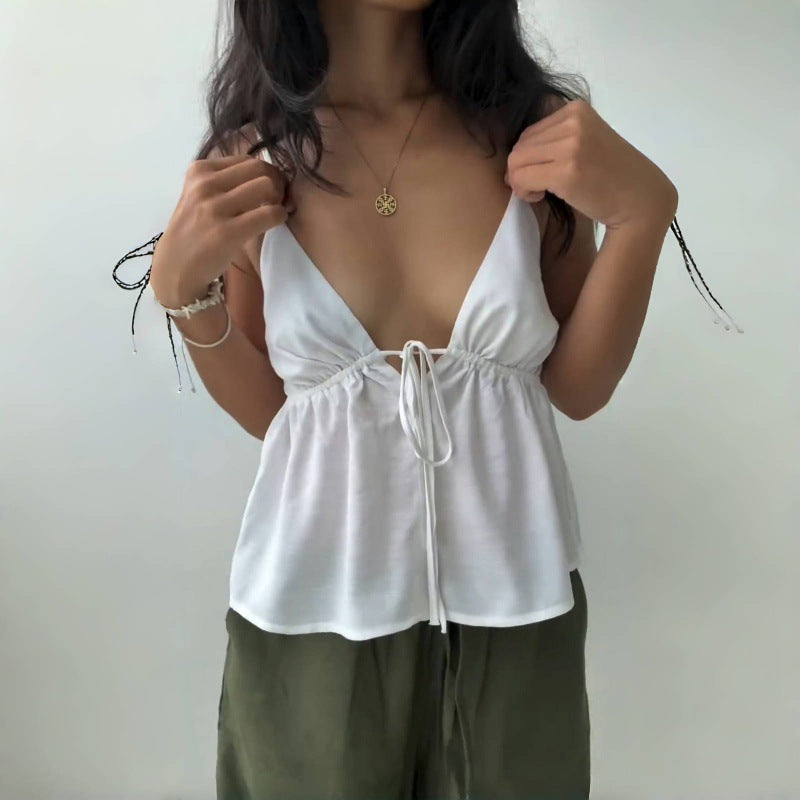 Sexy Solid Slim Tie Cami Top image 11