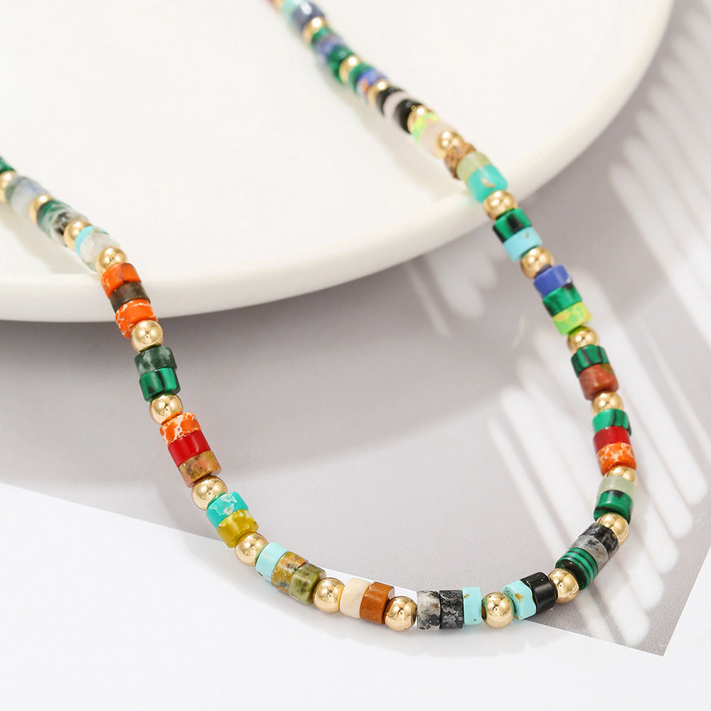 Colorful Natural Gem Beaded NeckLace image 3