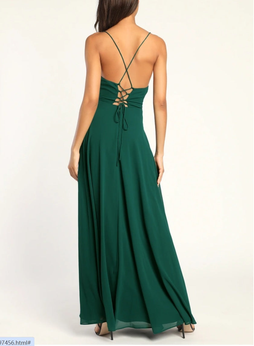 Sexy Halter Backless Maxi Formal Dress image 17